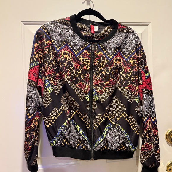 H&M Multicolor Patterned Bomber Jacket - Picture 14 of 15